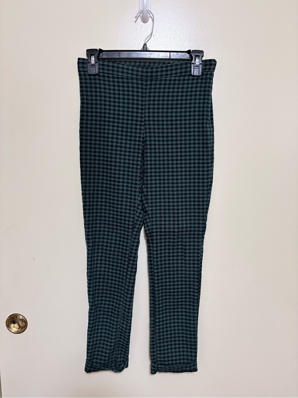 Free People Dark Green and Black Gingham pants